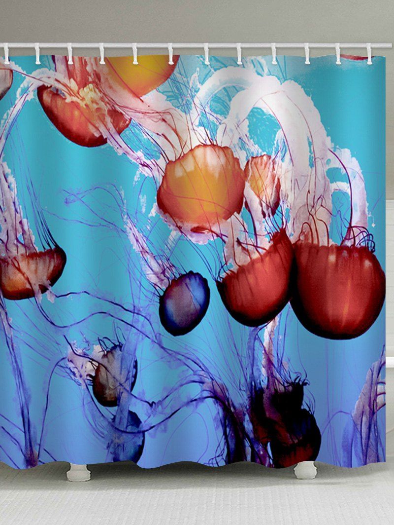 

Jellyfish Pattern Waterproof Bathroom Shower Curtain, Multi