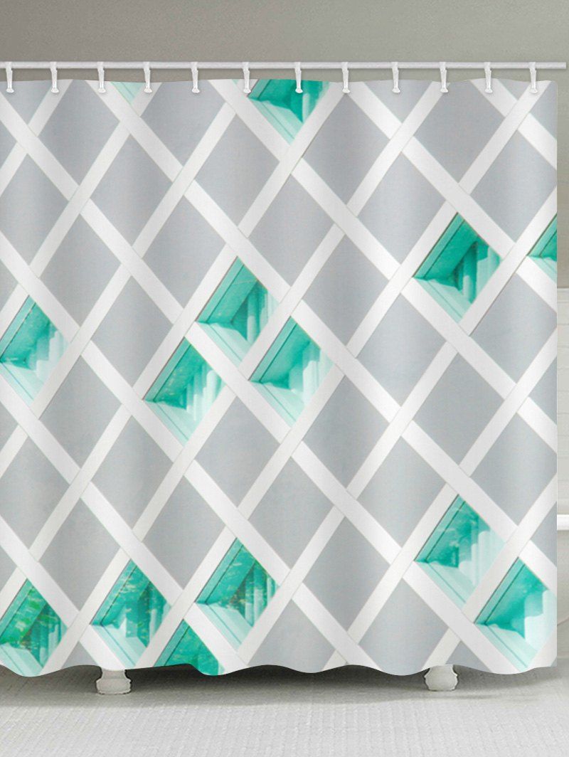 

Simple Geometric Print Waterproof Shower Curtain, Multi