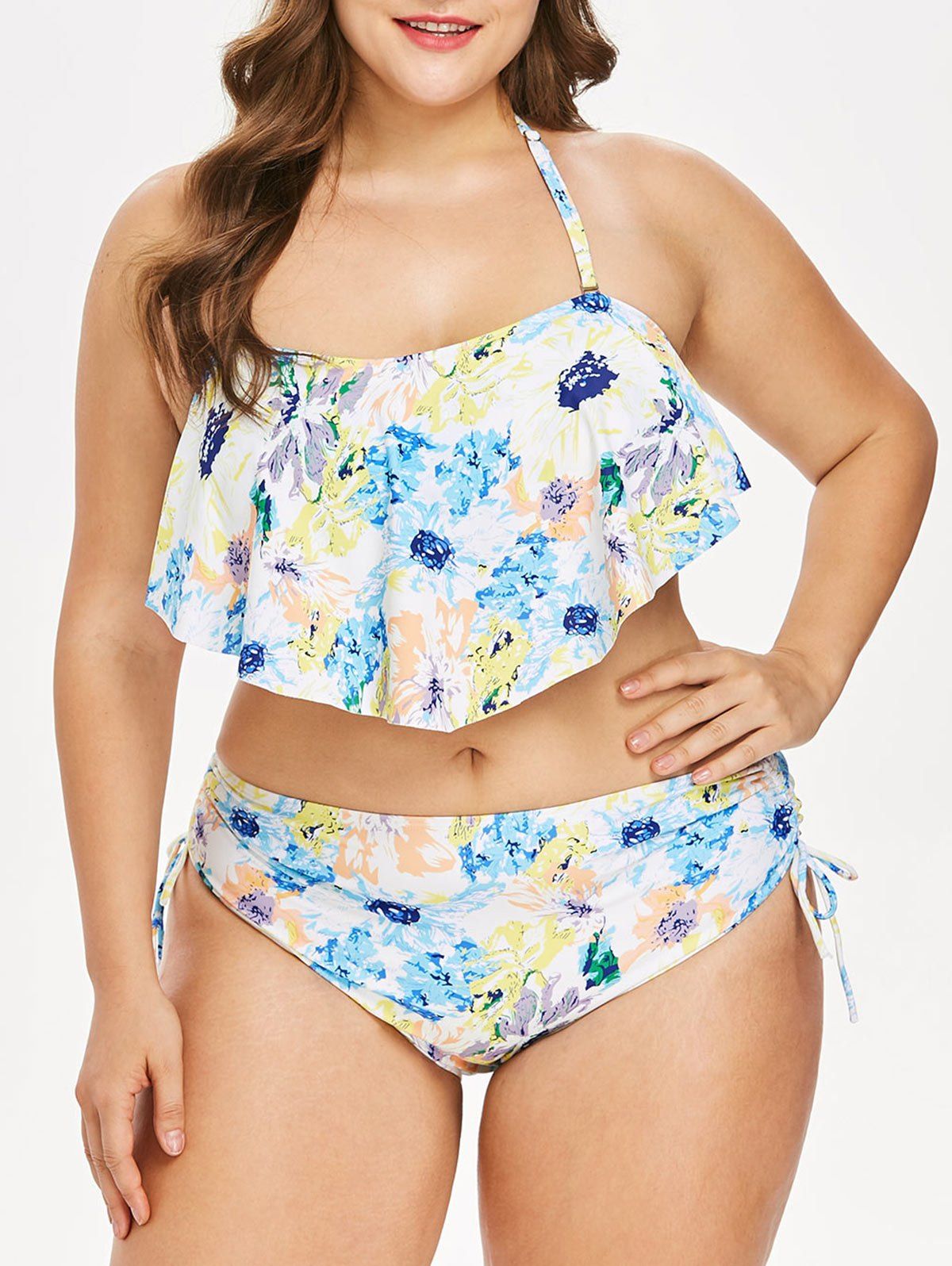 flounce swim top plus size