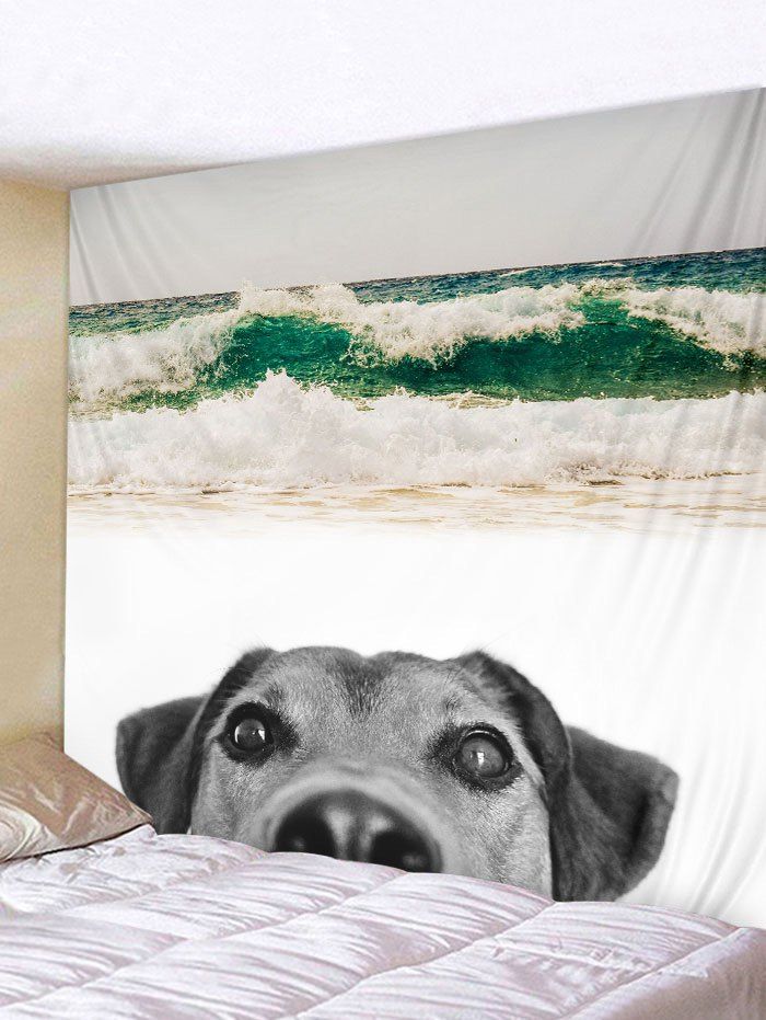 

Wall Hanging Art Beach Dog Print Tapestry, Multi