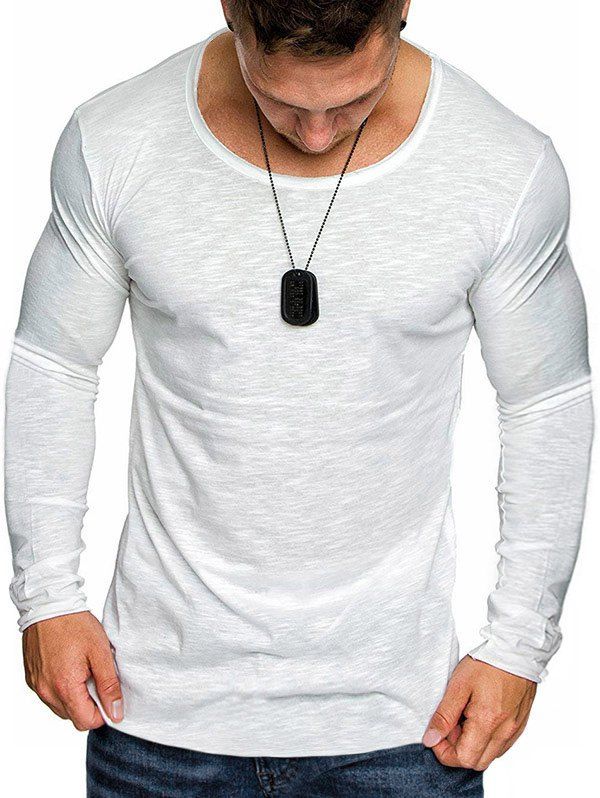 

Slim Fit Solid Color Tee Shirt, White