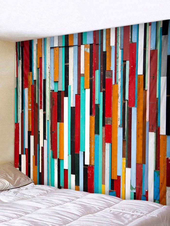 

Colorful Wooden Print Wall Tapestry Hanging Decoration, Multi