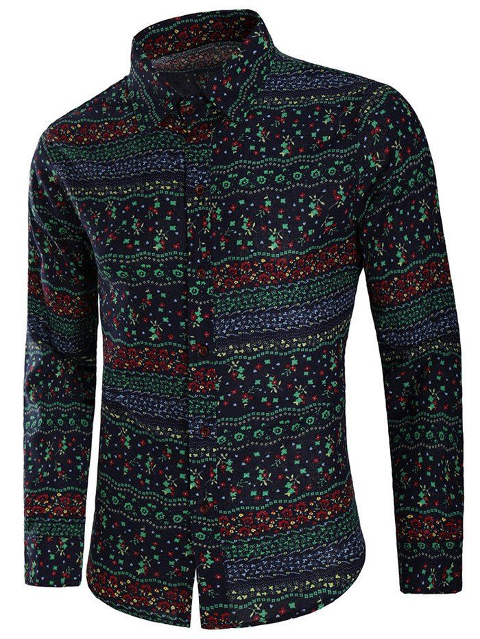 

Casual Mini Flowers Print Shirt, Multi