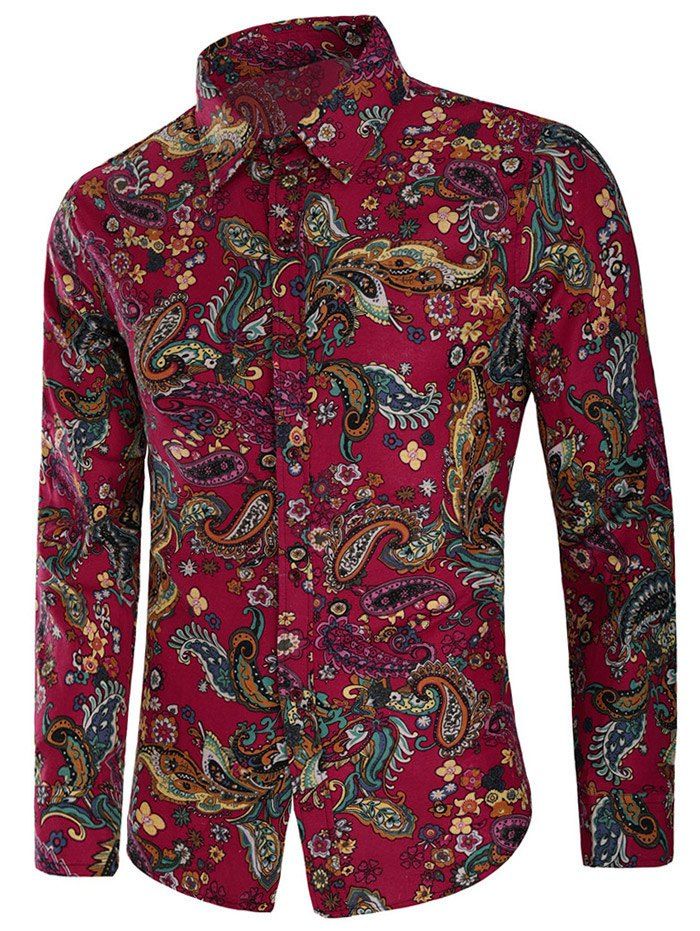 

Casual Allover Paisley Floral Print Shirt, Multi