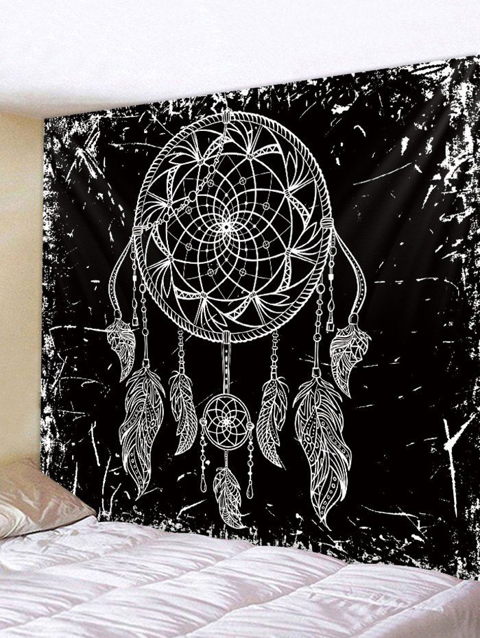 

Wall Hanging Art Dream Catcher Print Tapestry, Black