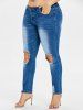 Rosegal Plus Size Threadbare Holes Skinny Jeans -  
