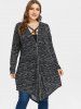 Plus Size Hooded Coat and Strappy Tank Top -  