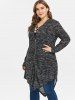 Plus Size Hooded Coat and Strappy Tank Top -  