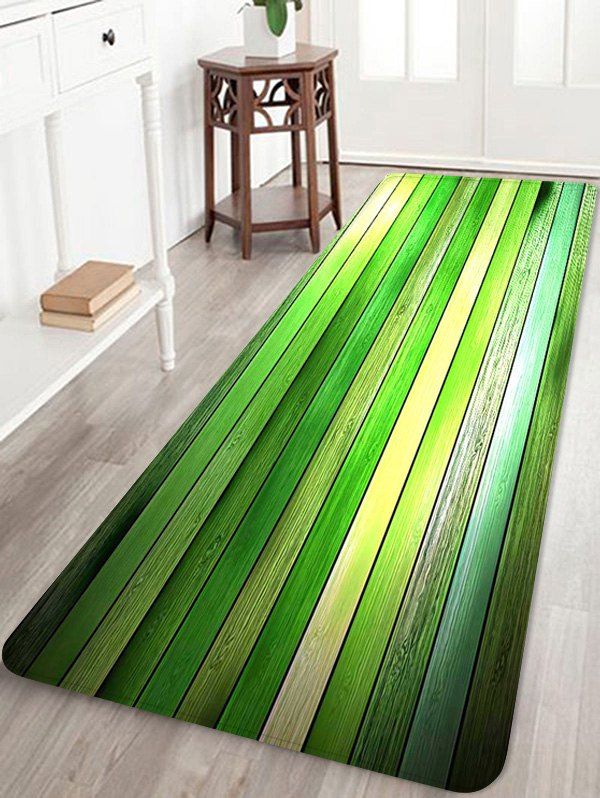 

Wood Floor Pattern Water Absorption Area Rug, Forest green