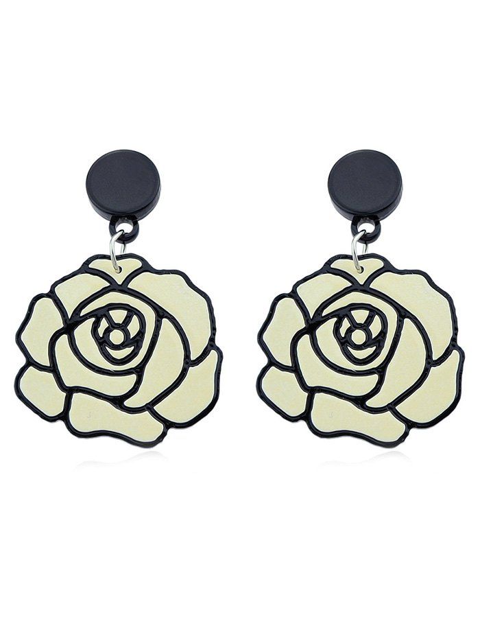 

Flower Design Dangle Earrings, Beige