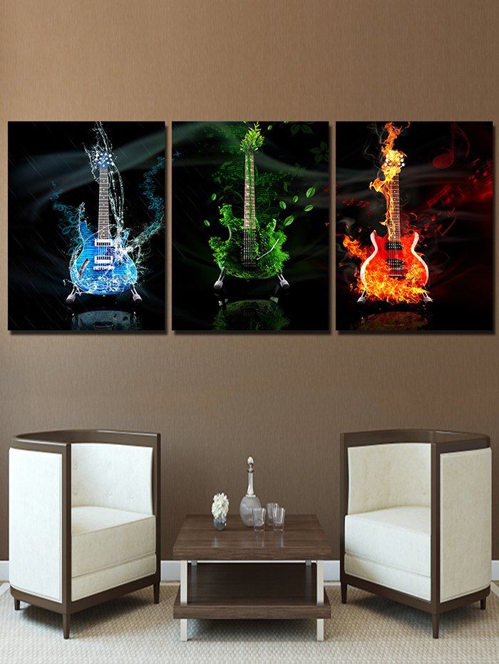 

Guitars Printed Split Wall Art Canvas Paintings, Multi