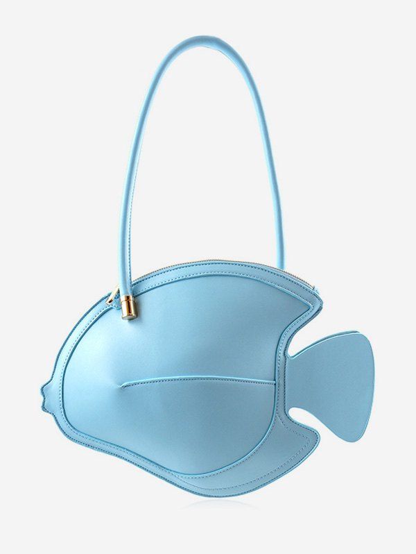 

Critter Pattern Minimalist PU Leather Handbag, Sky blue