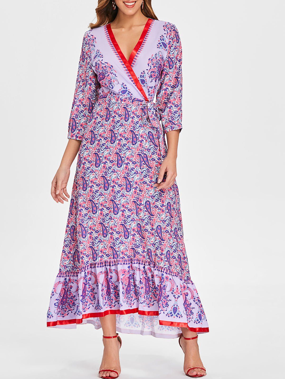 Paisley Print Maxi A Line Dress [52% OFF] | Rosegal