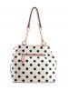 Contrasting Color Polka Dot Bow Chic Shoulder Bag -  