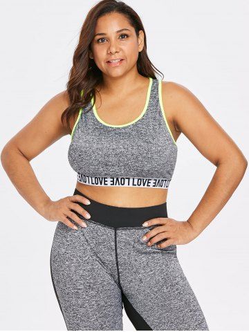 

Plus Size Marled Sports Bra, Dark gray