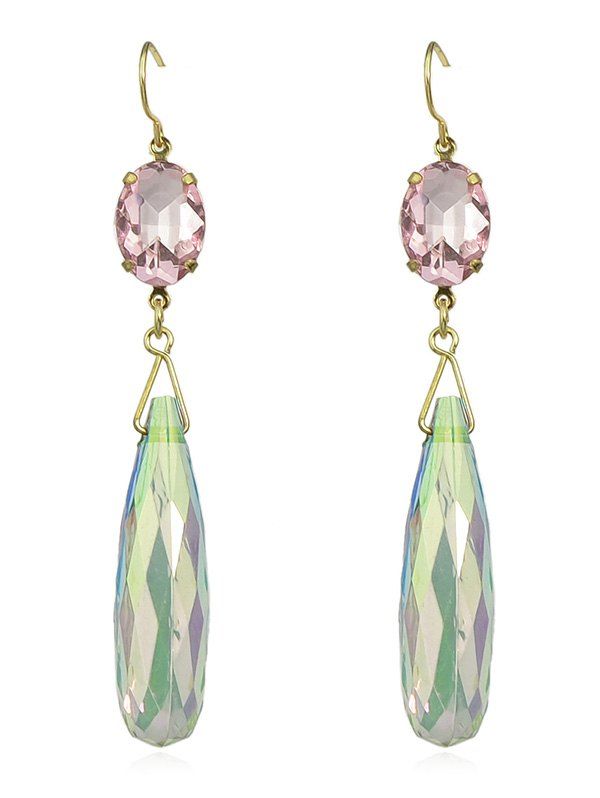 

Faux Crystal Long Dangle Earrings, Gold