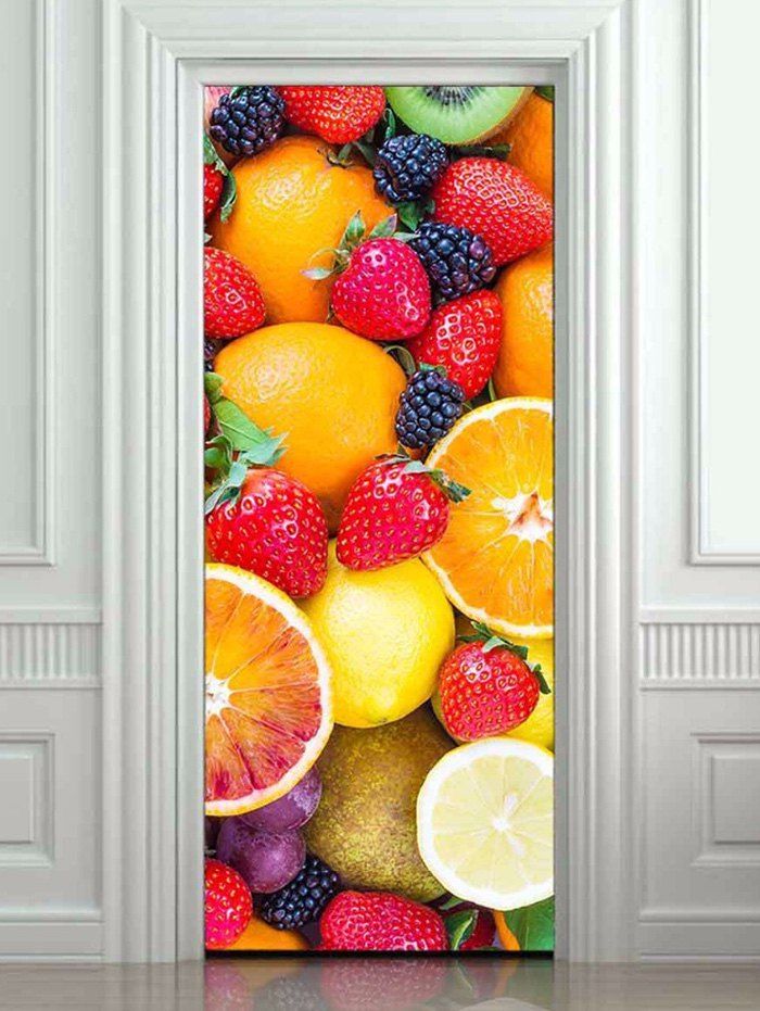 

Orange Strawberry Grape Print Door Stickers, Multi