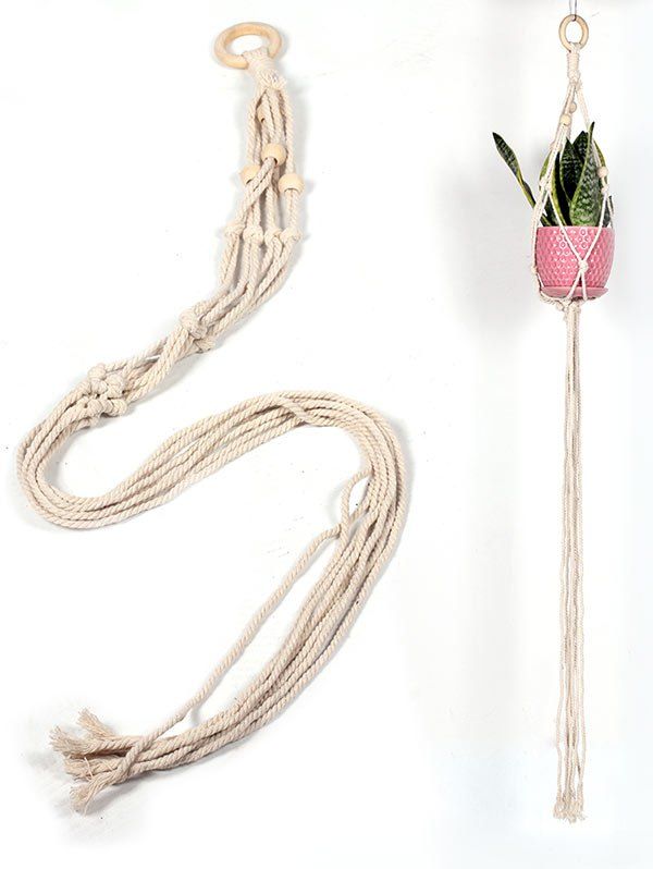 

Handmade Macrame Plant Hanging Holder for Plant Pot, Warm white