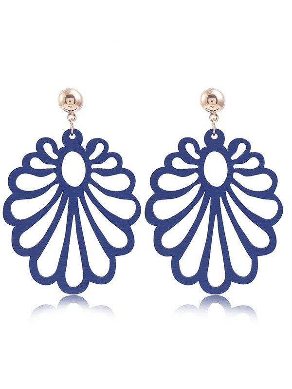 

Hollow Out Wooden Earrings, Blue
