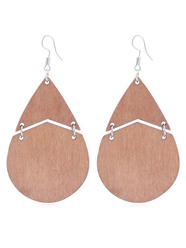 

Water Drop Wood Hook Earrings, Coffee