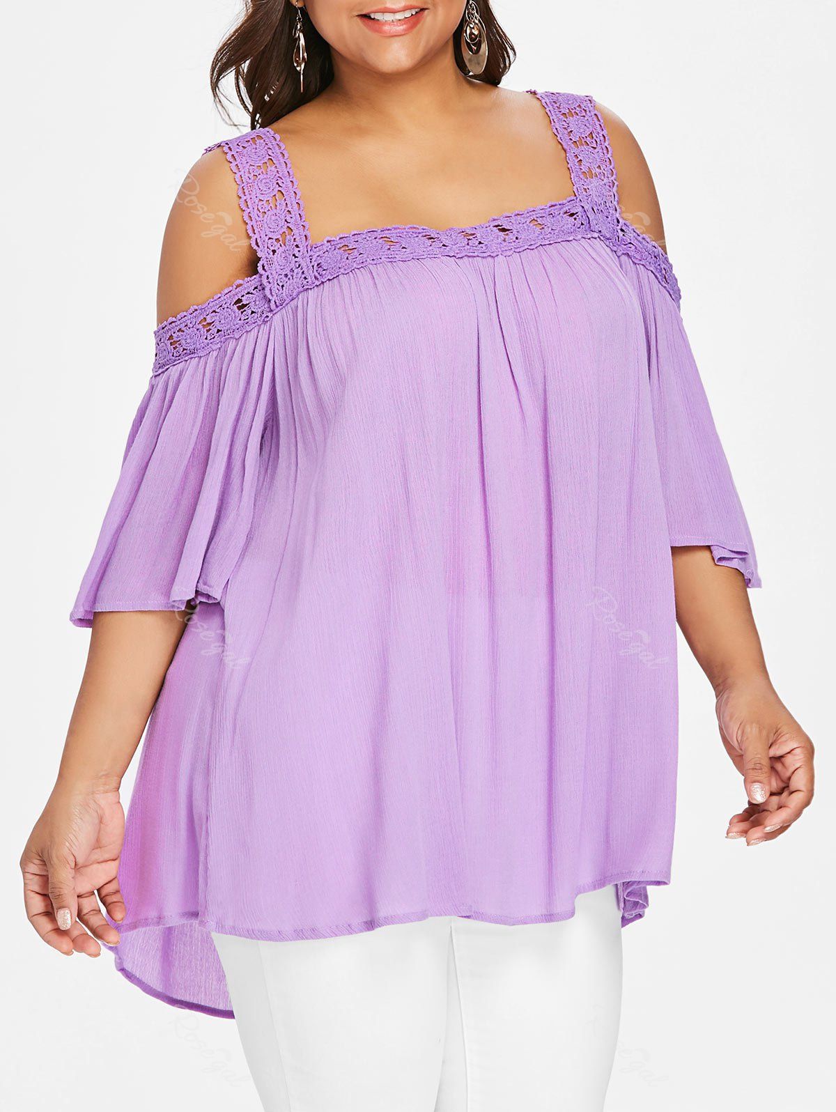 

Plus Size Cold Shoulder Blouse, Mauve