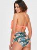 Tropical Print High Waisted Bikini Set -  
