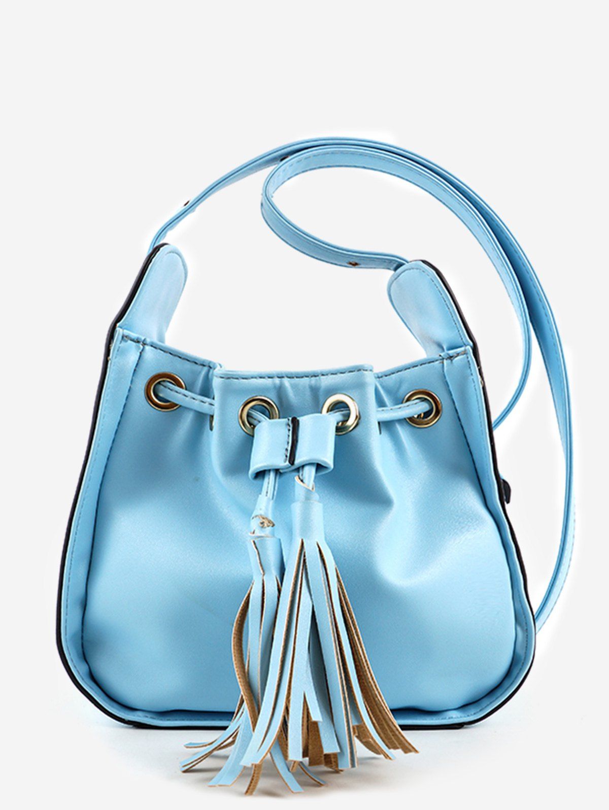 

PU Leather Tassels Minimalist Sling Bag, Blue
