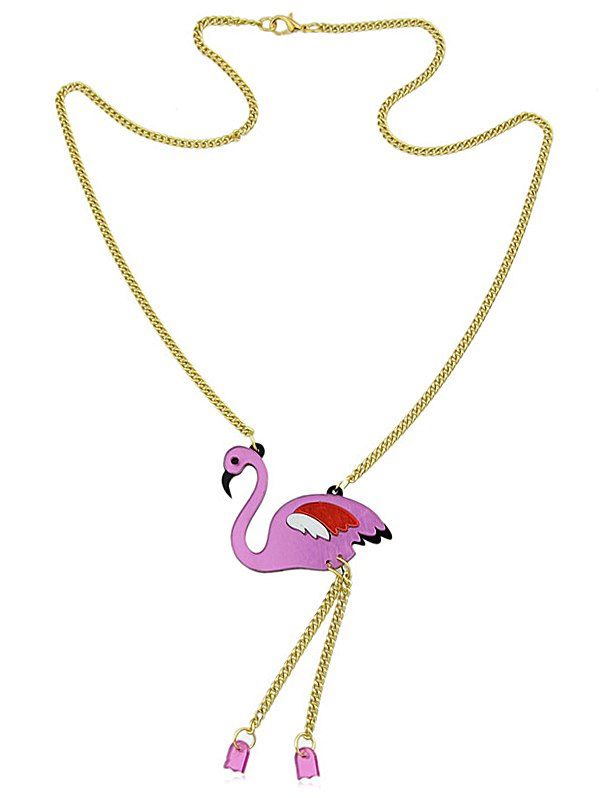 

Flamingo Pendant Metal Necklace, Gold