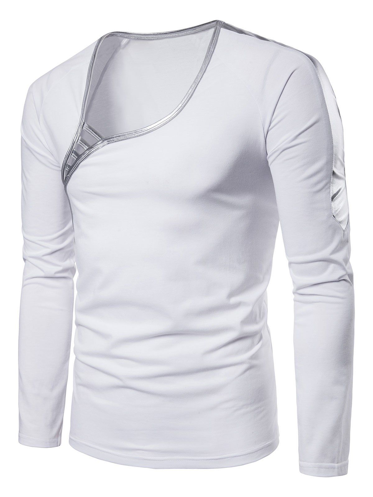 

Gilding Shoulder Hollow Sexy Tee, White