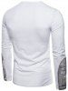 T-shirt Patchwork Camouflage en Maille à Ourlet Haut Bas - Blanc 2XL