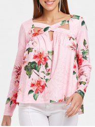 Floral Print Full Sleeve T-shirt -  