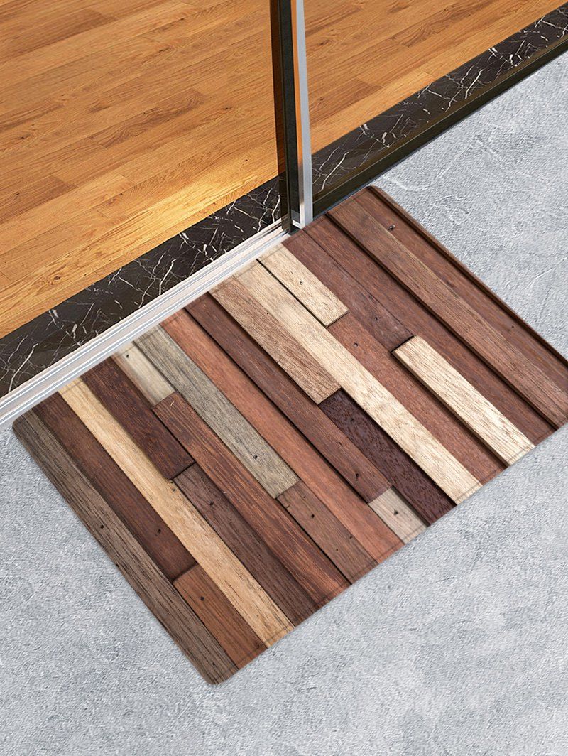 

Wooden Combination Print Anti-slid Floor Area Rug, Multi
