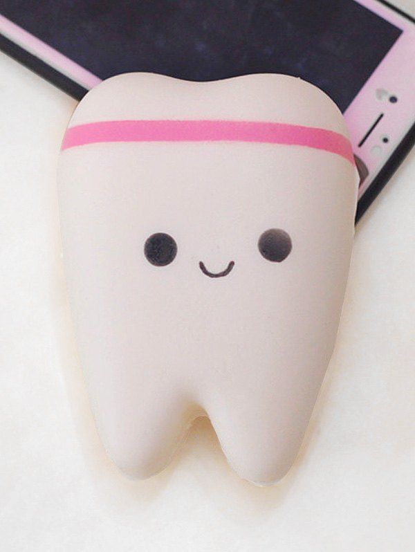 

Cartoon Tooth Slow Rising PU Squeeze Squishy Toy, White