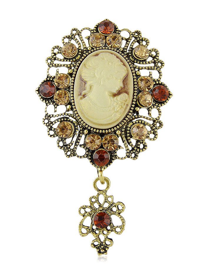 

Vintage Hollow Cameo Brooch, Gold