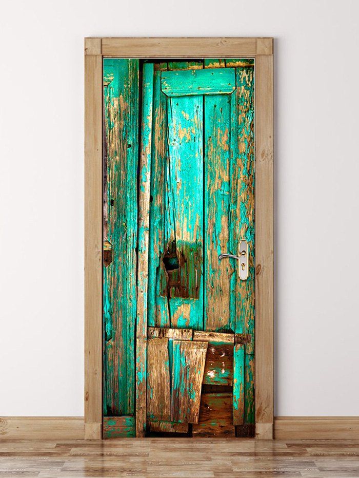 

Broken Wood Board Printed Door Decals, Multi