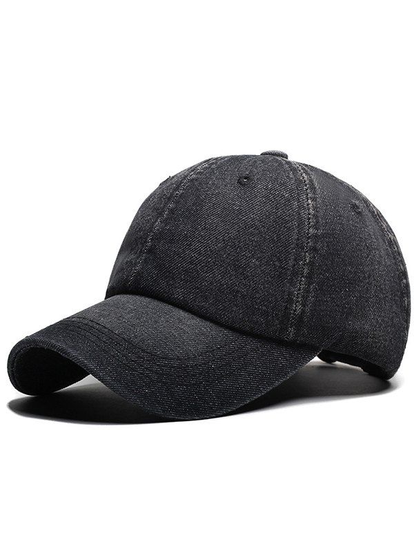

Stylish Solid Color Denim Baseball Cap, Black