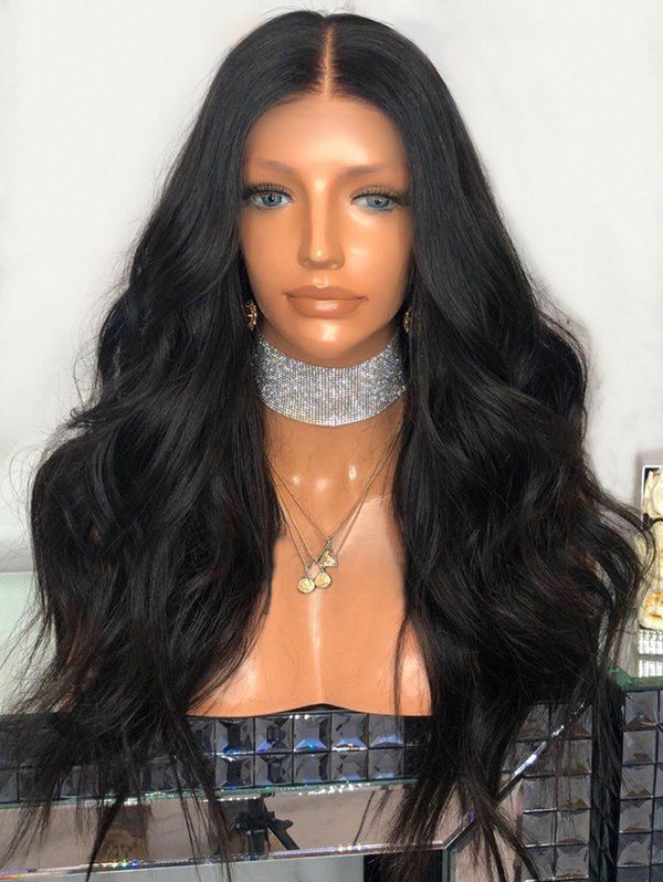 

Long Middle Part Wavy Synthetic Wig, Black