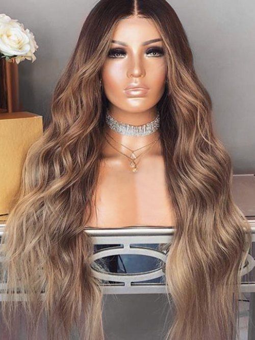 

Long Middle Part Colormix Wavy Synthetic Wig, Multi