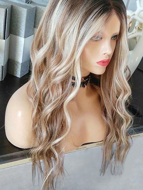 

Long Middle Part Colormix Wavy Synthetic Wig, Multi