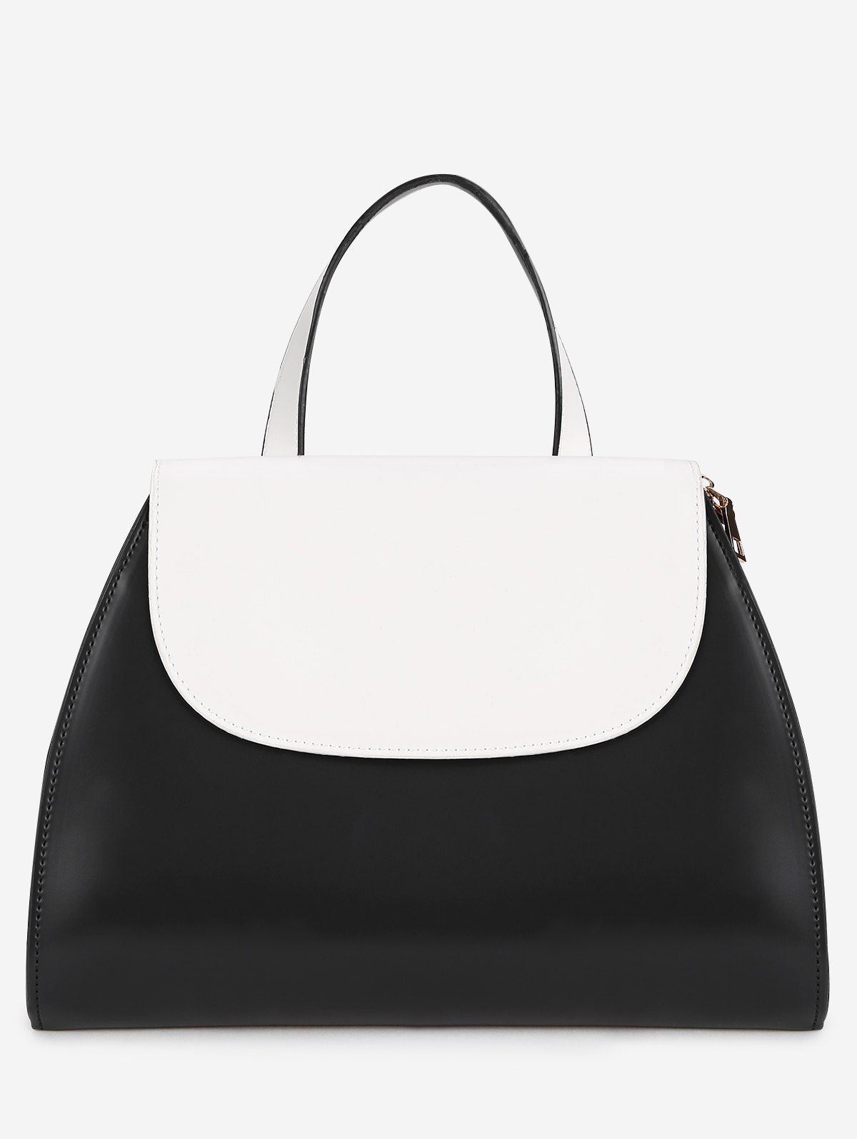 

Color Block Flapped Practical Chic Daily Handbag, Black