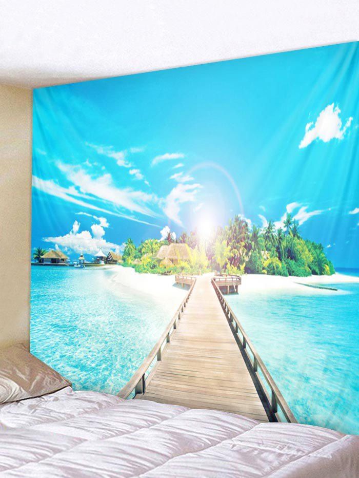 

Long Wooden Path Road Wall Art Tapestry, Multi