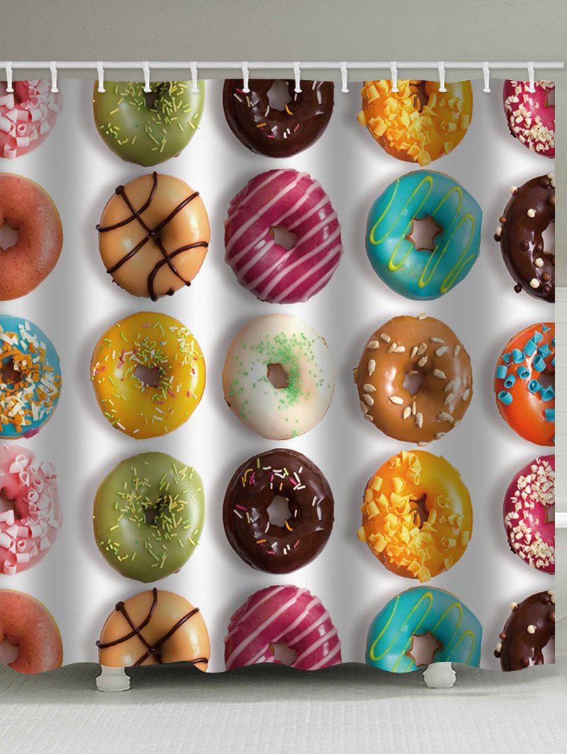 

Doughnut Print Bathroom Shower Curtain, Multi