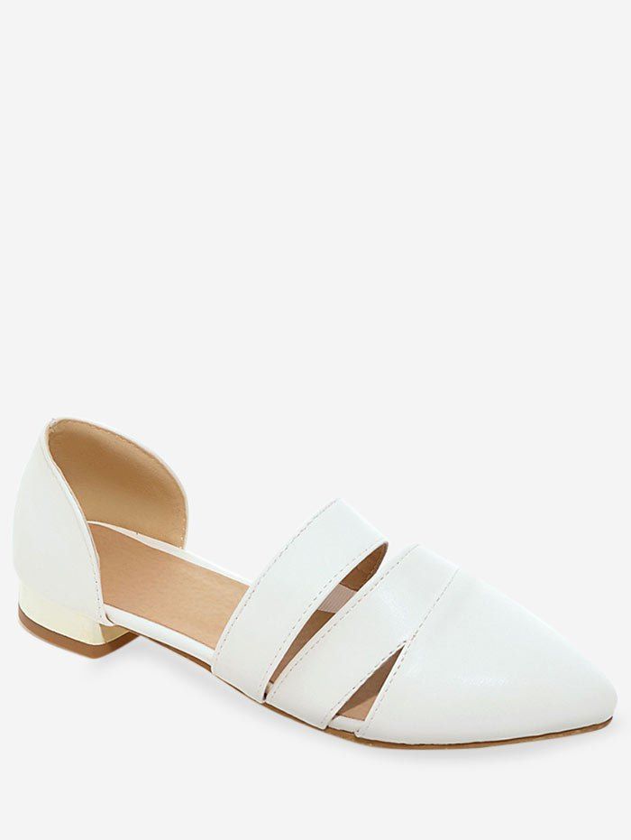 

Plus Size Low Heel Daily Pointed Toe Pumps, White