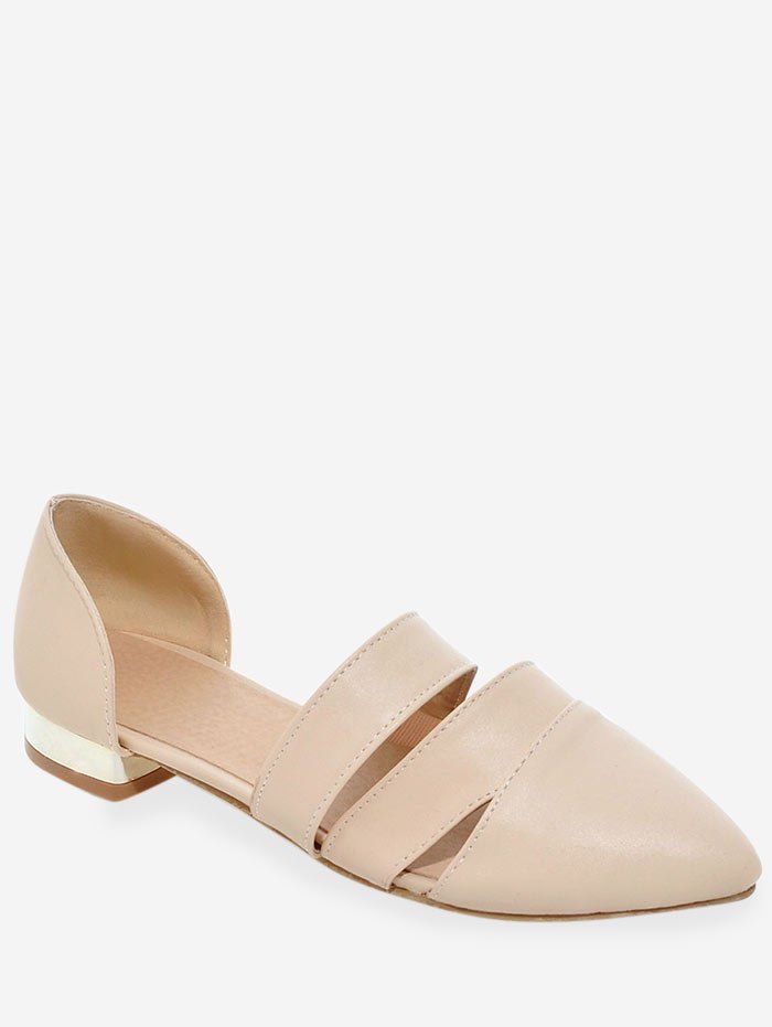 

Plus Size Low Heel Daily Pointed Toe Pumps, Beige