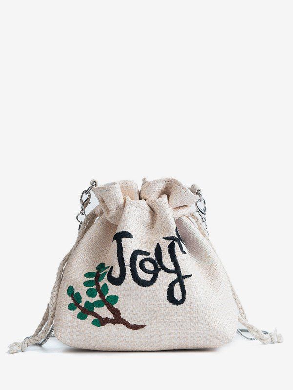 

Straw Embroidery Patchwork Leisure Crossbody Bag, Crystal cream