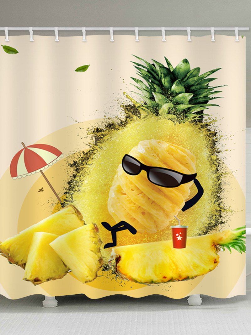 

Holiday Pineapple Printed Bathroom Curtain, Yellow