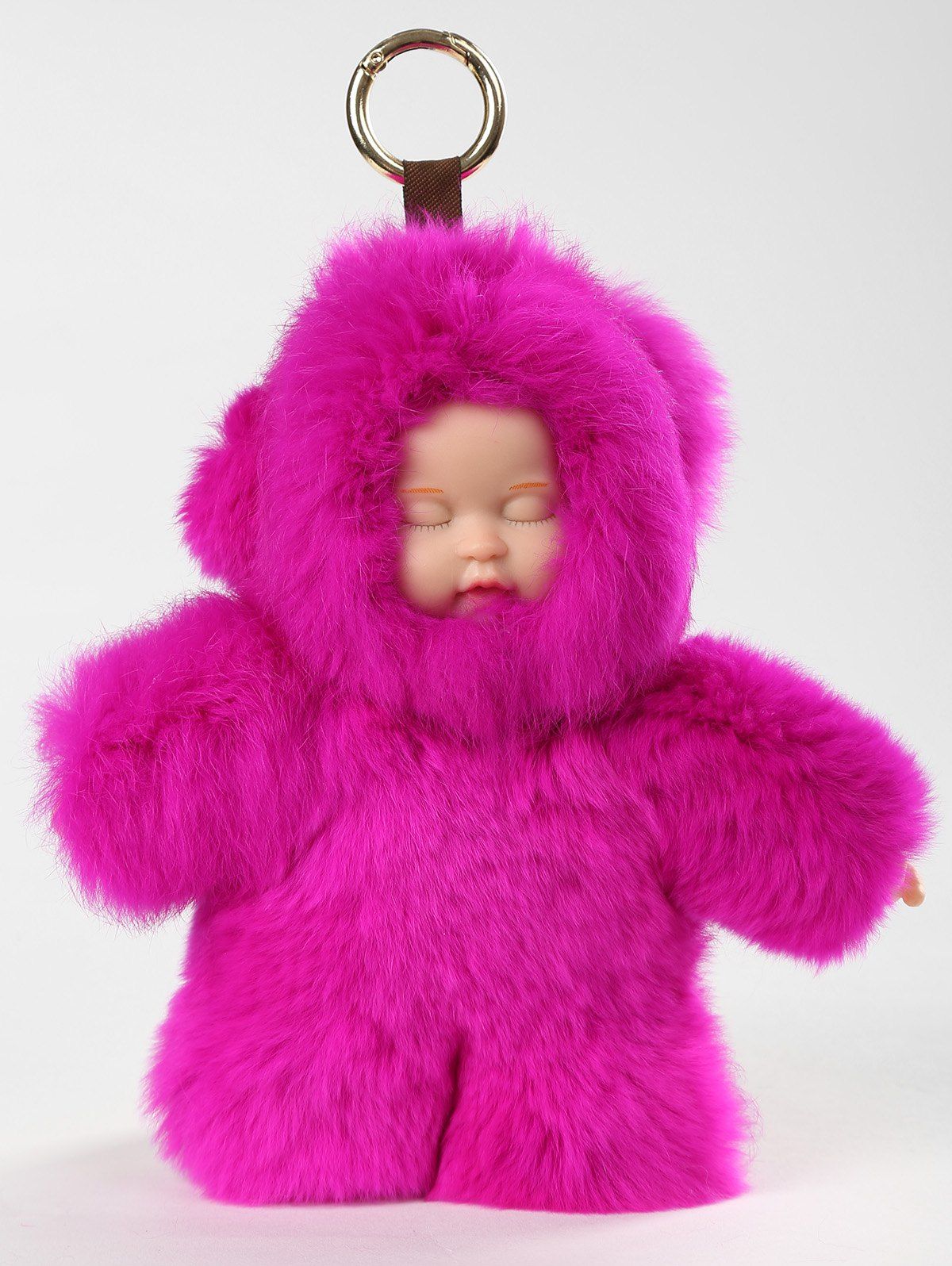 

Plush Toy Sleeping Baby with Key Ring, Rose red