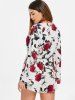 Floral Print Surplice Neck Romper -  