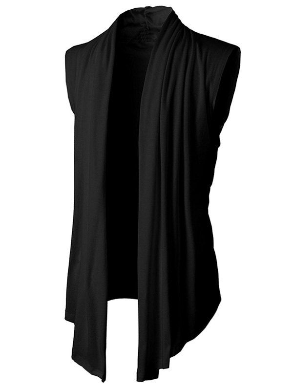 

Solid Color Simple Casual Cardigan, Black
