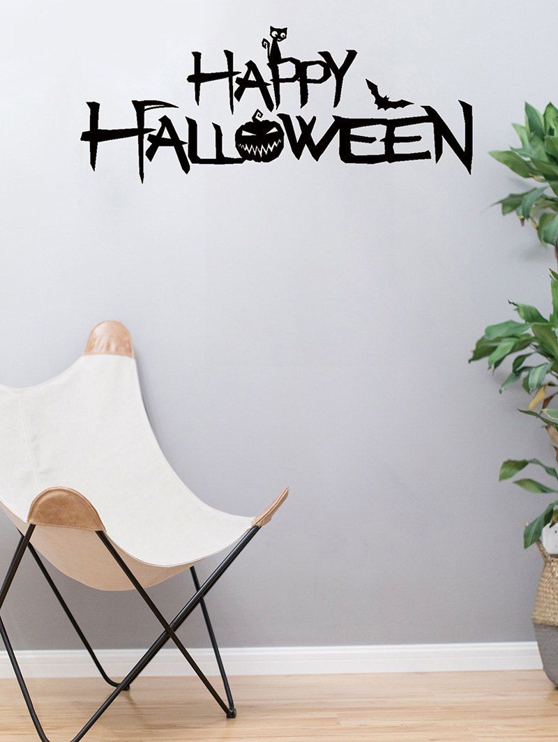 

Halloween Pumpkin Print Removable Wall Stickers, Black